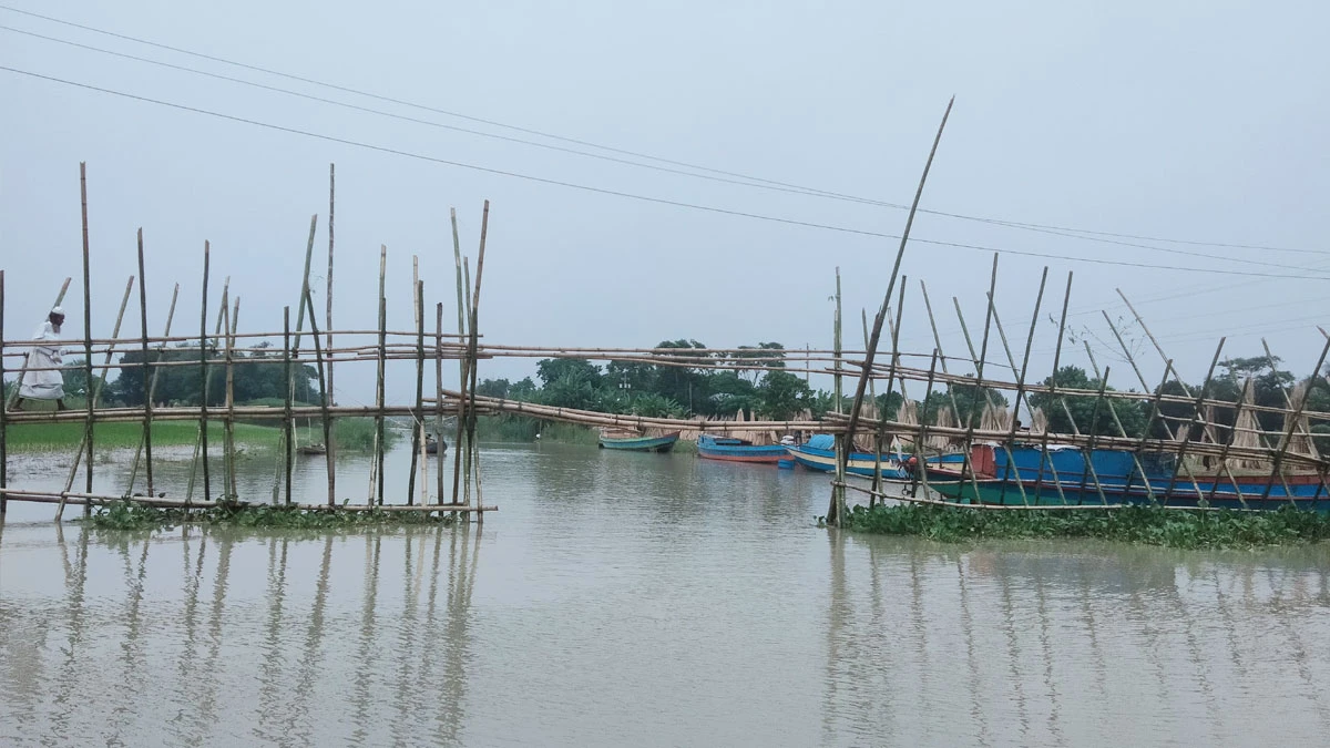 বাঁশের সাঁকোই ২১ গ্রামের মানুষের যাতায়াতের ভরসা