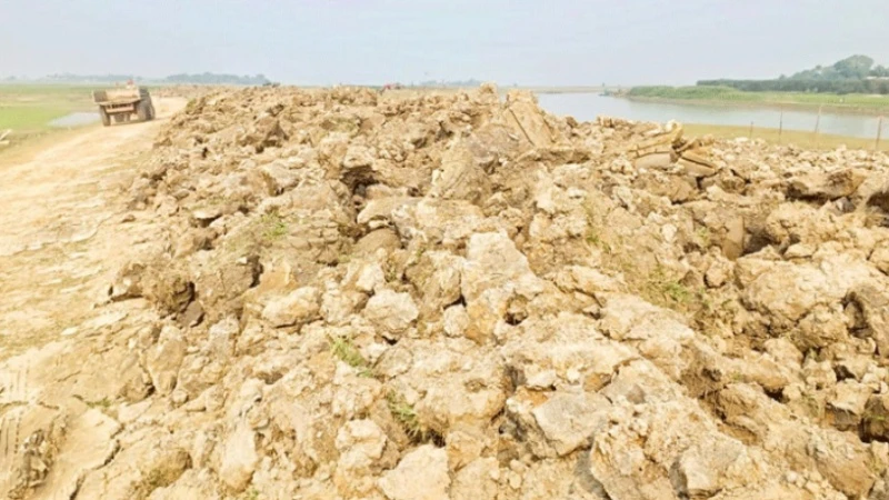 সুনামগঞ্জে ফসল রক্ষা বাঁধ নির্মাণকাজে ধীরগতি, দুশ্চিন্তায় হাওরের ৪ লাখ কৃষক
